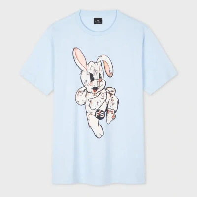 Ps By Paul Smith Mens Reg Fit Ss T Shirt Bunny Blue