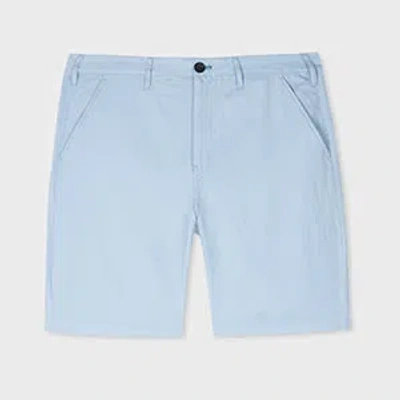 Ps By Paul Smith Sky Blue Cotton-linen Shorts