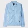 Ps By Paul Smith Sky Blue Garment Dye Nylon Shirt Jacket In Blue