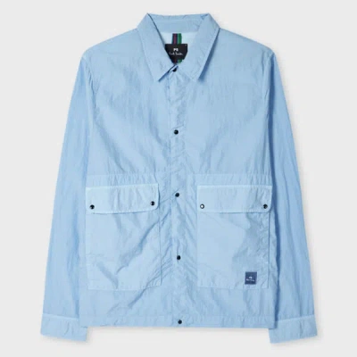 Ps By Paul Smith Sky Blue Garment Dye Nylon Shirt Jacket