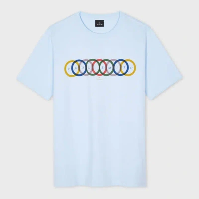 Ps By Paul Smith Sky Blue 'overlapping Circles' Print T-shirt