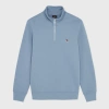 Ps By Paul Smith Sky Blue Zebra Logo Zip-neck Sweatshirt In Blue