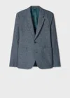 Ps By Paul Smith Slate Blue Cotton-linen Melange Blazer In Blue