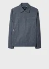 Ps By Paul Smith Slate Blue Cotton-linen Melange Jacket In Blue