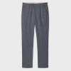 Ps By Paul Smith Slate Blue Cotton-linen Melange Trousers In Gray