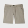 Ps By Paul Smith Slate Grey Organic Cotton-twill Shorts In Gray