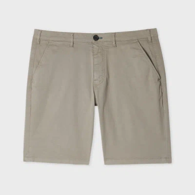 Ps By Paul Smith Slate Grey Organic Cotton-twill Shorts In Gray