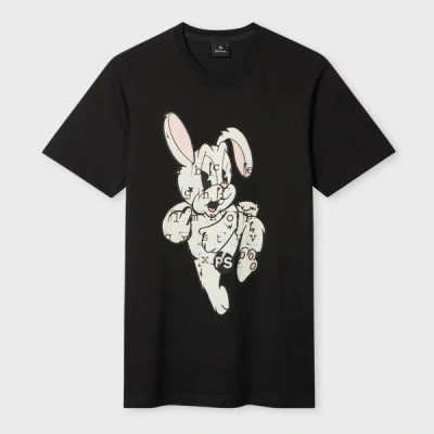 Ps By Paul Smith Slim-fit Black 'bunny' Print T-shirt