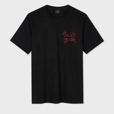 Ps By Paul Smith Slim-fit Black 'international 'graphic Print T-shirt