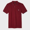 Ps By Paul Smith Slim-fit Burgundy Zebra Logo Polo Shirt With Contrast Tipping Red In Red