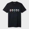 Ps By Paul Smith Slim-fit Navy 'multicolour Skull' T-shirt Blue In Black