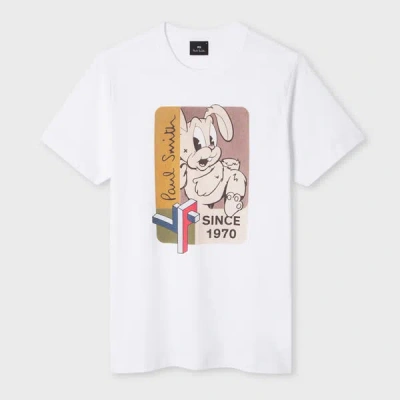 Ps By Paul Smith Slim-fit White '1970 Bunny' Print T-shirt