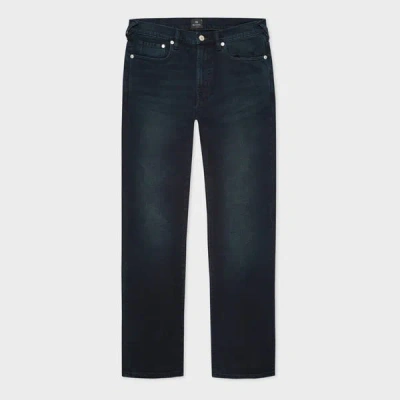 Ps By Paul Smith Slim-standard Navy-wash 'crosshatch Stretch' Jeans Blue