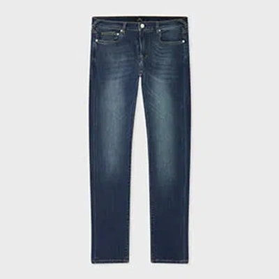 Ps By Paul Smith Slim-fit Antique-wash 'organic Reflex Stretch' Jeans Brown In Blue
