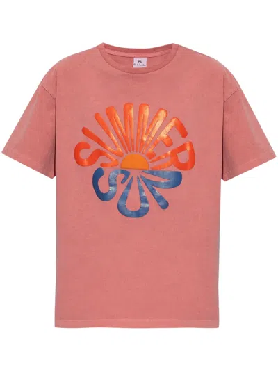 Ps By Paul Smith Ps Paul Smith Summer Sun Print T Shirt In Pink