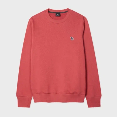Ps By Paul Smith Soft Pink Organic Cotton Zebra Logo Sweatshirt
