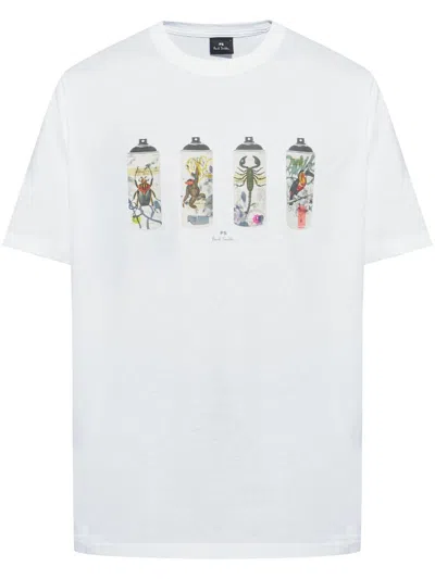 Ps By Paul Smith Ps Paul Smith "animal Spray" T-shirt In White