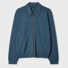 Ps By Paul Smith Steel Blue Cotton-modal Zip-front Sweatshirt Grey In Gray