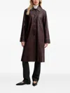 Ps By Paul Smith Stitching Buttoned Leather Coat In Brown
