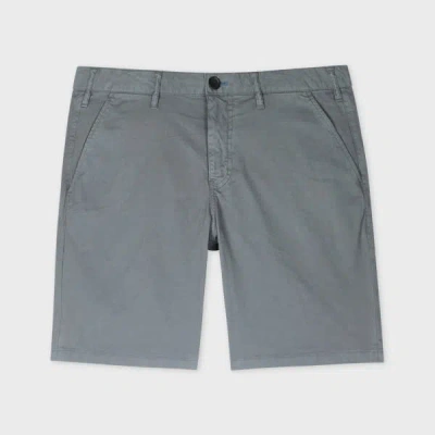 Ps By Paul Smith Stone Grey Cotton-twill 'broad Stripe Zebra' Shorts