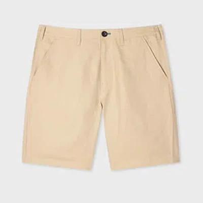 Ps By Paul Smith Stone Piece-dyed Cotton Linen Chino Shorts Brown In Neutral