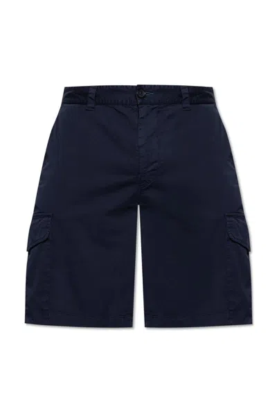 Ps By Paul Smith Straight Leg Cargo Shorts In Blue