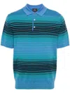 Ps By Paul Smith Stripe Merino-wool Polo Shirt In Blue
