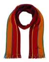 Ps By Paul Smith Stripe Ombre Wool Scarf In Red