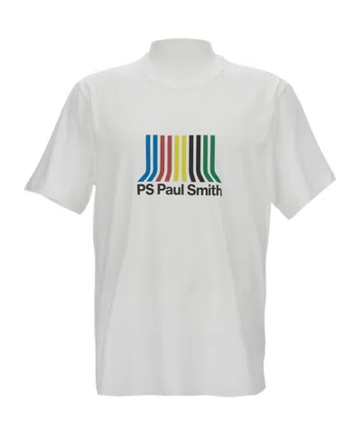 Ps By Paul Smith Stripe-print Organic Cotton T-shirt In Multi