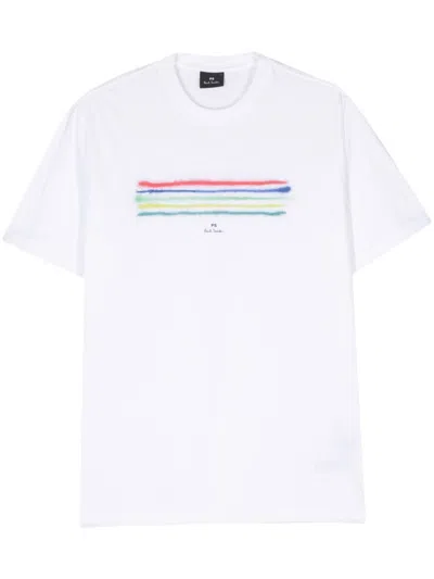 Ps By Paul Smith Stripe-print T-shirt In 01