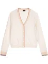 Ps By Paul Smith Stripe-trimmed Cardigan In Neutrals
