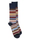 Ps By Paul Smith Striped Cotton Socks In Blue