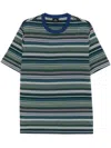 Ps By Paul Smith Ps Paul Smith Mens Multi Yarn-dye Stripe T-shirt In Green