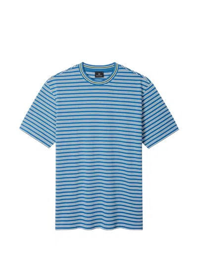 Ps By Paul Smith Ps Paul Smith Striped Cotton T-shirt In Blue