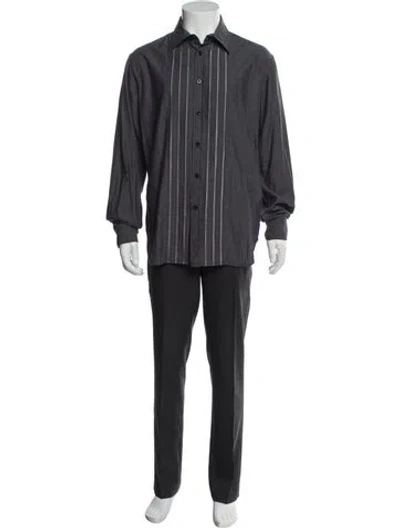 Pre-owned Ps By Paul Smith Striped Long Sleeve Dress Shirt In Blue