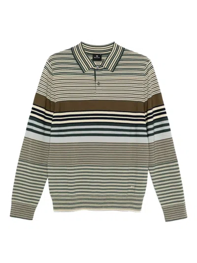 PS BY PAUL SMITH STRIPED LONG-SLEEVE POLO SHIRT