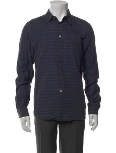 Pre-owned Ps By Paul Smith Striped Long Sleeve Shirt In Blue
