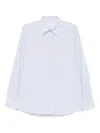Ps By Paul Smith Tailored-fit Light Blue Melange Stripe Shirt In White