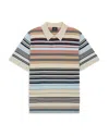 Ps By Paul Smith Ecru Multi-stripe Merino Wool Polo Shirt White In Multi
