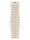 Ps By Paul Smith Ps Paul Smith Striped Sleeveless Midi Dress In Neutrals
