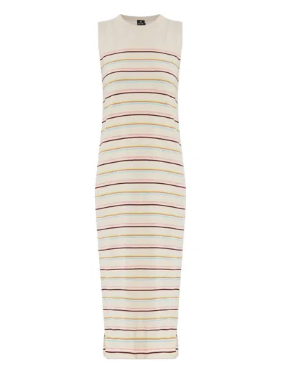 Ps By Paul Smith Ps Paul Smith Striped Sleeveless Midi Dress In Multi