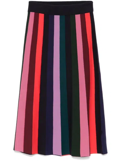 PS BY PAUL SMITH STRIPED MIDI SKIRT