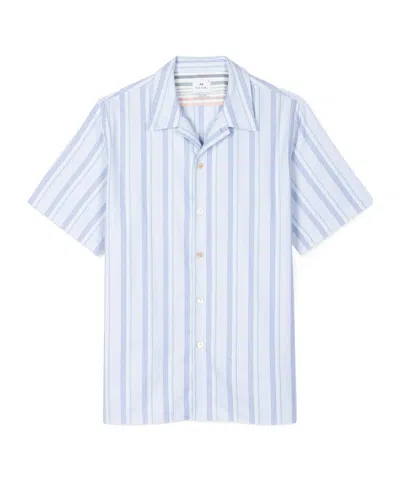 Ps By Paul Smith Striped Organic-cotton Shirt In Blue