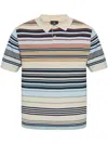 Ps By Paul Smith Ecru Multi-stripe Merino Wool Polo Shirt White In Nude