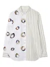 Ps By Paul Smith Striped Printed Shirt In White