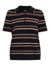 Ps By Paul Smith Striped Scalloped-edge Polo Shirt In Multi