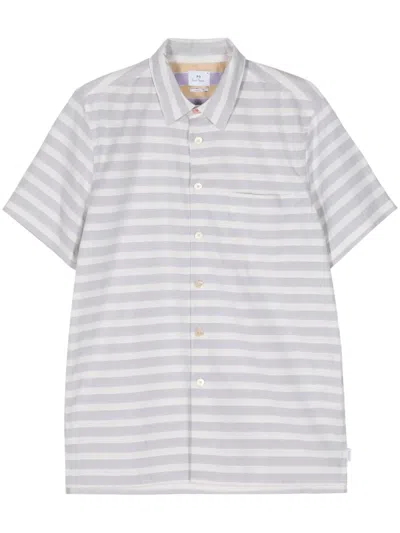 Ps By Paul Smith Striped Short-sleeve Shirt In Blue