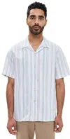 Ps By Paul Smith White Oxford Cotton Stripe Short-sleeve Shirt Multicolour In Multi