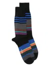 Ps By Paul Smith Striped Socks In Black