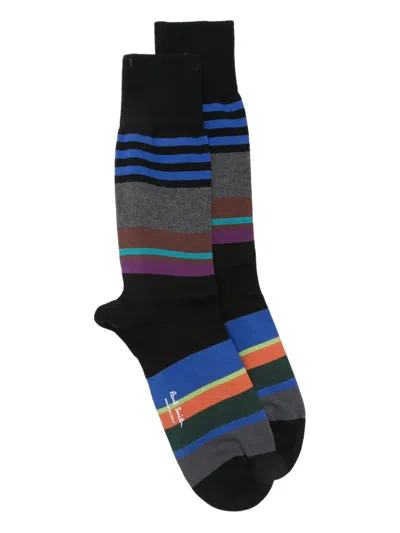 Ps By Paul Smith Striped Socks In Black